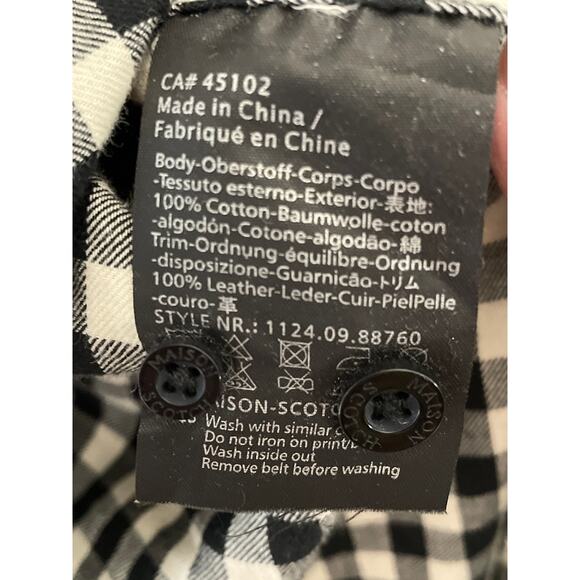 Maison Scotch Black & White Gingham Plaid Button Front Dress - Picture 12 of 12